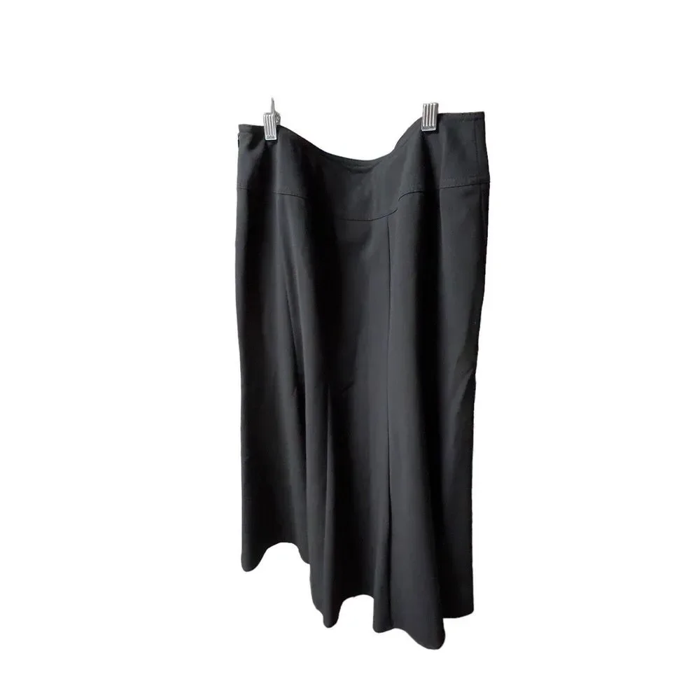 Kim Rogers Signature Skirt Women 12 Black Side Zip Flared Dressy Church Business